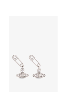 Womens Vivienne Westwood Jewellery Lucrece Crystal-Embellished Brass Earrings