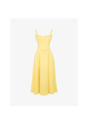 Womens House of CB Clarabelle Sleeveless Cotton-Blend Midi Dress