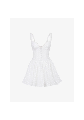 Womens House of CB Brigitte Broderie Corset Cotton Mini Dress