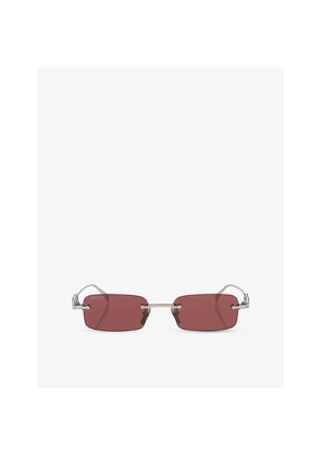 Gucci Gg1808S Rectangle-Frame Metal Sunglasses
