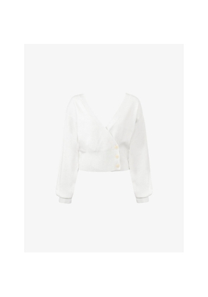 Womens House of CB Rowan Wrap-Front Knitted Cardigan