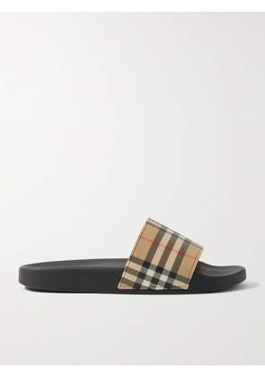 Burberry - Checked Rubber Slides - Men - Neutrals - EU 40