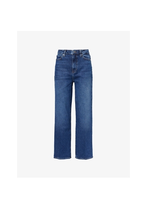 Womens Frame The Wide Five-Pockets Wide-Leg High-Rise Stretch-Denim Jeans