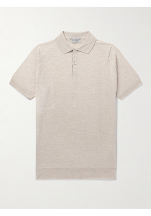 John Smedley - Payton Slim-Fit Wool Polo Shirt - Men - Neutrals - S