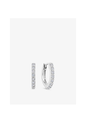 Womens Astley Clarke Halo 14ct White-Gold and 0.18ct Lab-Grown Diamond Huggie Earrings