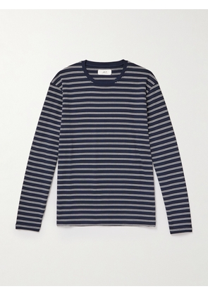 Mr P. - Striped Cotton-Jersey T-Shirt - Men - Blue - XS