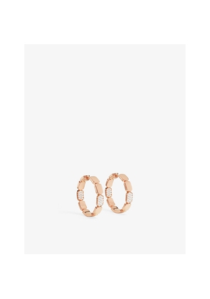 Womens Apm Monaco Dainty 18ct Rose Gold-Plated Alloy and Cubic Zirconia Hoop Earrings