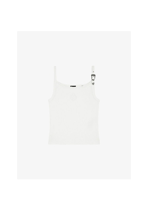 Womens The Kooples Buckle-Embellished Slim-Fit Stretch-Cotton Vest