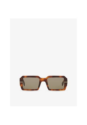 Fendi Fe40073U Square-Frame Tortoiseshell Acetate Sunglasses