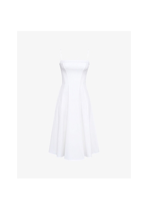 Womens House of CB Dolly Square-Neck Stretch-Cotton Midi Dress