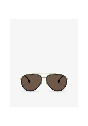 Burberry Be3125 Oliver Pilot-Frame Metal Sunglasses