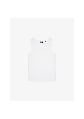 Mens The Kooples Embroidered-Crest Crewneck Stretch-Cotton Tank Top