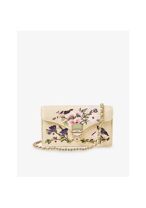 Womens Aspinal Of London Mayfair English Garden Bird Woven Clutch Bag