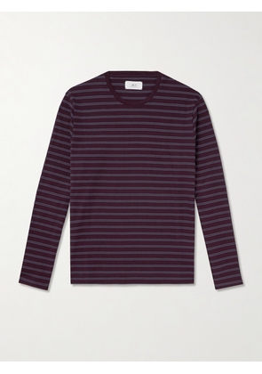 Mr P. - Striped Cotton-Jersey T-Shirt - Men - Purple - XS
