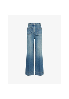 Womens Victoria Beckham Alina Flared-Leg Denim Jeans