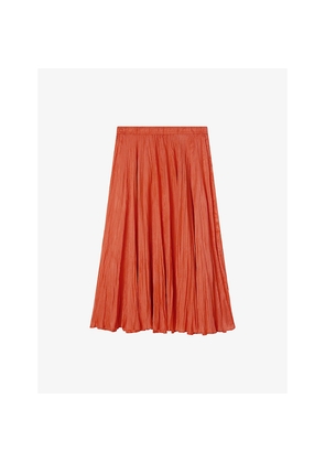 Womens Joseph Sully Crinkled Silk Midi Skirt