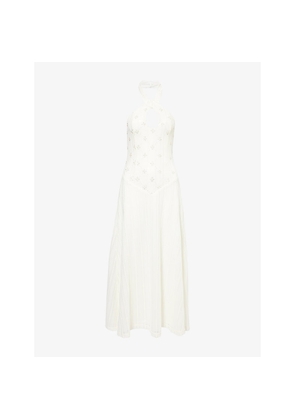 Womens Amy Lynn Liliana Halterneck Knitted Midi Dress