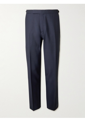 Mr P. - Slim-Fit Satin-Trimmed Virgin Wool and Mohair-Blend Tuxedo Trousers - Men - Blue - 30