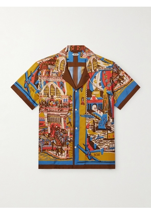 BODE - Manhattan Island Camp-Collar Printed Silk-Satin Shirt - Men - Multi - S