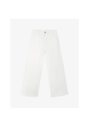 Womens The White Company Cadogan Wide-Leg Mid-Rise Stretch-Denim Jeans