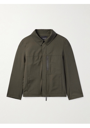 Yves Salomon - Leather-Trimmed Woven Jacket - Men - Green - IT 46