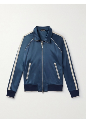 TOM FORD - Striped Tech-Jersey Track Jacket - Men - Blue - IT 46