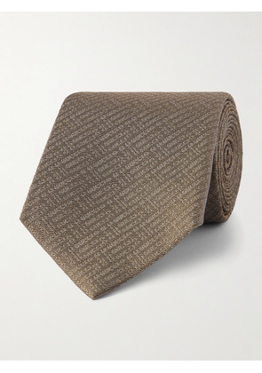 Gucci - 7cm Logo-Jacquard Silk Tie - Men - Brown