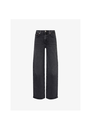 Womens Agolde Harper Straight-Leg Stretch-Denim Jeans