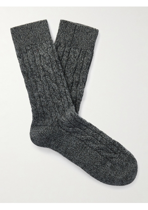 Loro Piana - Treccia Baby Cashmere Socks - Men - Gray - M