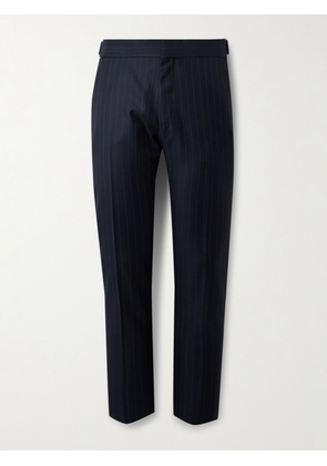 TOM FORD - Dyllan Slim-Fit Pinstriped Wool-Twill Suit Trousers - Men - Blue - IT 46