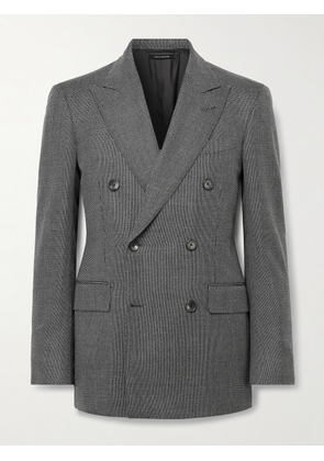 TOM FORD - Double-Breasted Birdseye Wool Suit Jacket - Men - Gray - IT 48