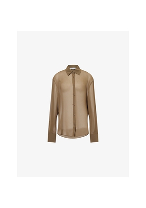 Womens The Frankie Shop Peri Sheer Georgette Woven Shirt