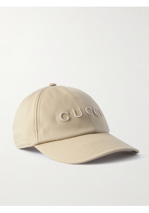 Gucci - Logo-Embroidered Cotton-Blend Canvas Baseball Cap - Men - Neutrals - S