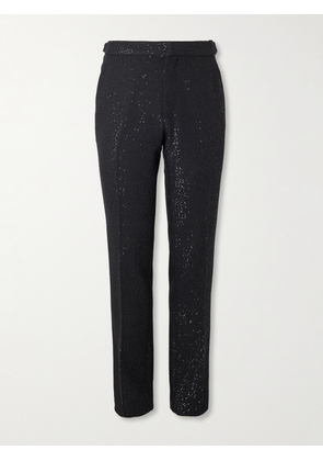 TOM FORD - Tapered Sequin-Embellished Wool-Blend Bouclé Suit Trousers - Men - Black - IT 46