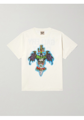 Gallery Dept. - Live For Metal Glittered Printed Cotton-Jersey T-Shirt - Men - Neutrals - S