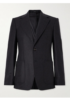 TOM FORD - Houndstooth Wool Blazer - Men - Blue - IT 46