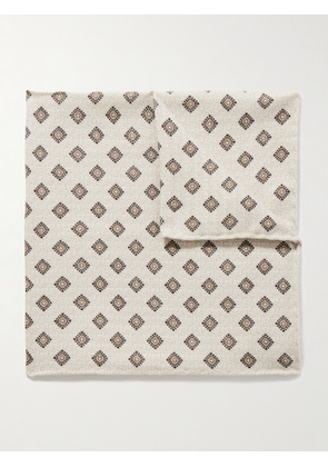 Brunello Cucinelli - Silk-Jacquard Pocket Square - Men - Neutrals