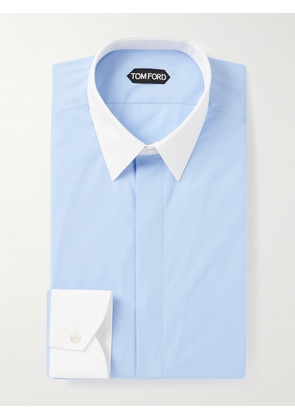 TOM FORD - Cotton-Poplin Shirt - Men - Blue - EU 39