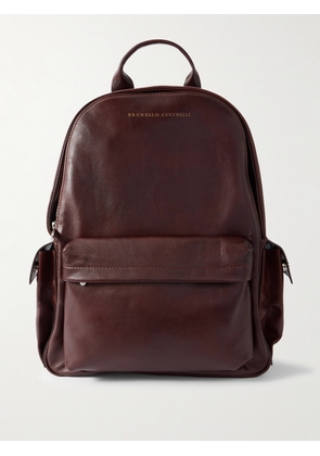 Brunello Cucinelli - Leather Backpack - Men - Red