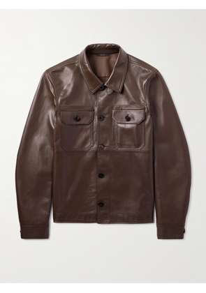 TOM FORD - Leather Jacket - Men - Brown - IT 46