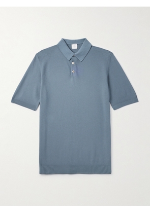Eleventy - Slim-Fit Ribbed Cotton Polo Shirt - Men - Blue - XS