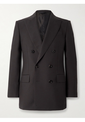 TOM FORD - Hopsack Double-Breasted Wool Suit Jacket - Men - Burgundy - IT 48