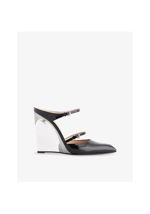 Womens Gucci Christy 110 Leather Wedges