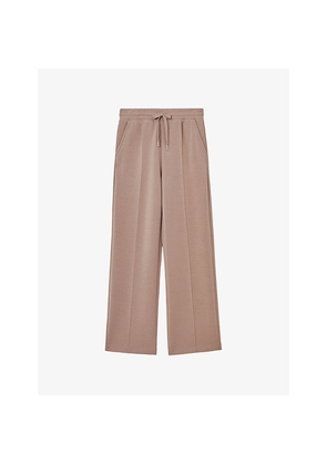 Womens Reiss Jemma Elasticated-Waist Wide-Leg Stretch-Jersey Jogging Bottoms