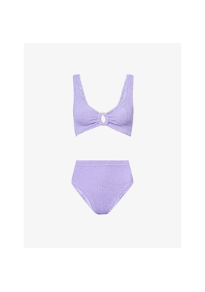 Womens Hunza G Nadine Pearly-Hoop Crinkle Bikini Set