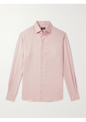 Zegna - Cotton and Cashmere-Blend Shirt - Men - Pink - S