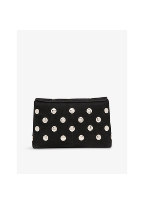 Womens Whistles Fia Studded Suede Clutch Bag