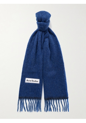 Acne Studios - Vally Fringed Knitted Scarf - Men - Blue