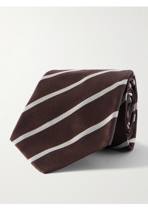 Ralph Lauren Purple Label - 8.5cm Striped Silk-Twill Tie - Men - Brown