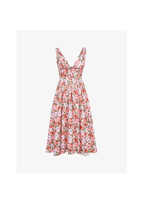 Womens House of CB Emmelina Floral-Print Cotton Midi Dress